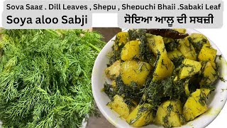 ਸੋਯਾ ਆਲੂ ਦੀ ਸਬਜ਼ੀ |सोयाआलू सब्ज़ी | Soya Saag | Dill leaves, Shepu, Shepuchi Bhaji, Sabaki leaf