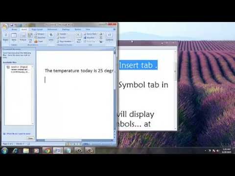 How to insert degree symbol in MS Word? How to insert degree symbol in MS Word?