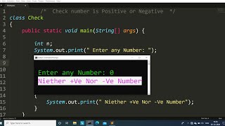 Java program to check number is Positive or Negative | Learn Coding