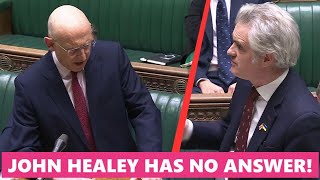 Watch how Labour MP John Healey blabbered when grilled and exposed in Parliament