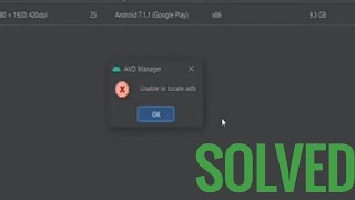 Unable to locate adb in Android studio and flutter solved | Android studio AVD manager error