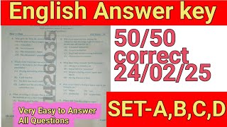 Dasama Sreni English Objective MCQ Answer key/10th Class English Answer key