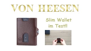 Von Heesen Slim Wallet im Test!! mit Münzfach I Kartenetui mit RFID Schutz   Mini Portemonnaie Leder