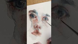 WATERCOLOR PORTRAIT SKETCH process ✨ #sketching #akvarel #paintingprocess #paintingtutorial