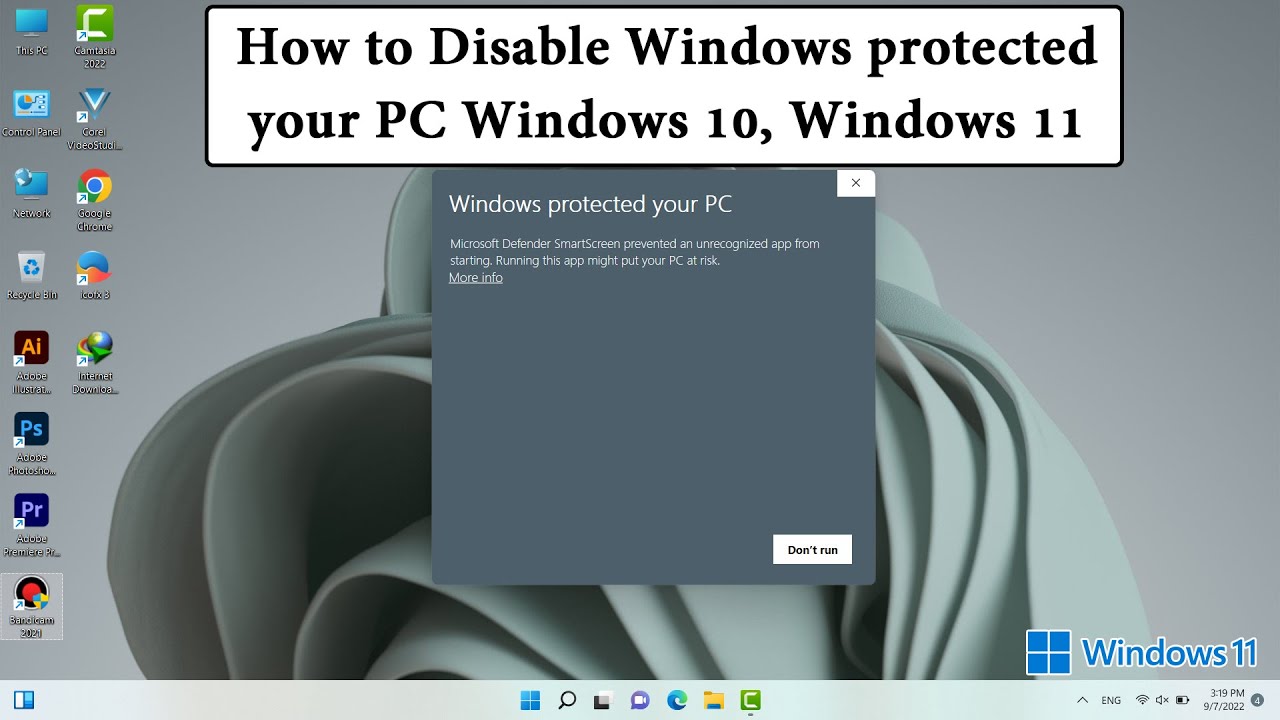 How To Disable Windows Protected Your PC Windows 10, Windows 11 - YouTube