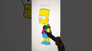 Bart Simpson drawing | Pick a color | #shorts #drawing #satisfyingart #cool #draw