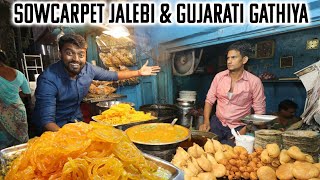 BEST EVER! JALEBI \u0026 GHATIYA - Street foods of Chennai | Sowcarpet Vlog-2