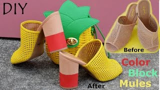 DIY: Color-Block Mules | Refashion