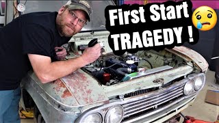 #12 Datsun 520 First START after Rebuild TRAGIC End