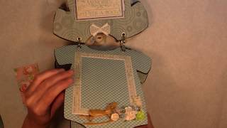 Baby Boy Onesie Shaped Photo Album with Fabric Covered Box
