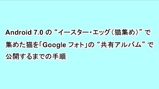 Android 7.0 の “イースター・エッグ（猫集め）” で集めた猫を「Google フォト」の “共有アルバム” で公開するまでの手順