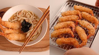 ASMR 농심 생생우동 + 코스트코 새우튀김 NongShim Udon + COSTCO BREADED SHRIMP