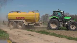 Das Leben der Landwirte in Laufe des Jahres beim Ernten Sähen und alle Arbeiten auf Wiese und Flur