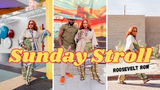 Roosevelt Row in Phoenix, Arizona with DJ Freshmaker in 4K | SUNDAY STROLL - Let's Take a Walk!