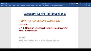 4. MENJANA LAPORAN (REPORT)