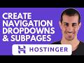 Hostinger Website Builder Tutorial: Create Navigation Dropdowns & Subpages Easily