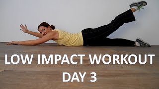 Low Impact Workout Series 1 – Day 3 – Beginner Workout Routine Combining Cardio and Strength