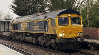 “Good old boy” 66717 GBRf powers south! 4L08 with 38 containers 14:47 2L Lea Road 11/2/2025