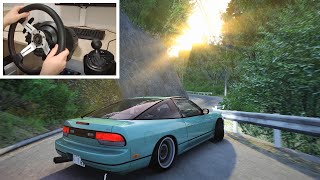 DRIFTING Tight Touge Road in Nissan 240SX | Steering Wheel Assetto Corsa Gameplay