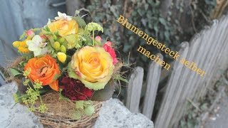 DIY: Natürliches Blumengesteck in gelb orange rot (Ausgeliefert in Schlosswil)