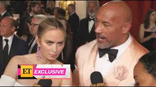 Emily Blunt CRASHE'S Dwayne Johnson's Oscars Interview (Exclusive) The Rock.
