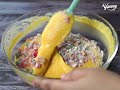 mango tutti frutti cake eggless u0026 without oven mango fruit cake recipe yummy