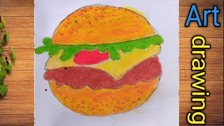 How to draw a cheeseburger