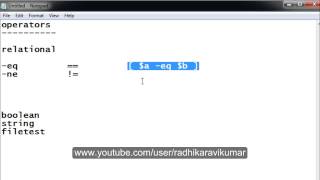 Unix : Relational Operators in shell scripting