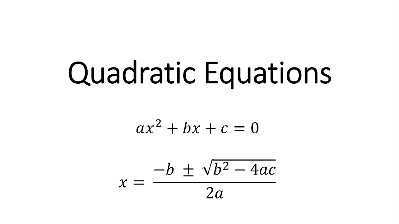 How To Solve Quadratic Equations - Basic Mathematics 2 - YouTube