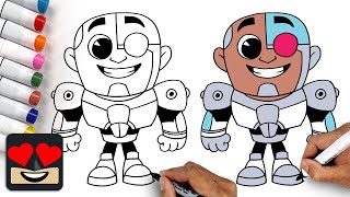 How To Draw Cyborg | Teen Titans GO!