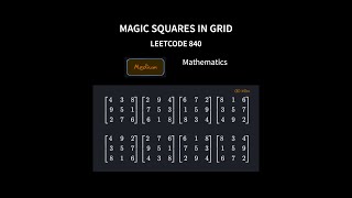 Magic Squares In Grid - Leetcode 840 - Java