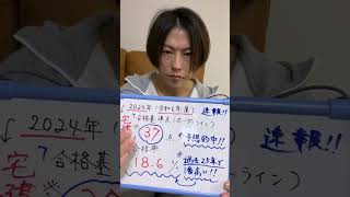 速報！令和6年2024年「宅建（宅地建物取引士）試験」フライング合格発表「合格基準点（ボーダーライン）と合格率」ショート動画