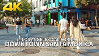 SANTA MONICA - Walking Downtown Santa Monica, Los Angeles, California, USA, Travel, 4K UHD