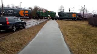 Railway crossing in Riga, Vietalvas iela. Accident 06.04.2018.