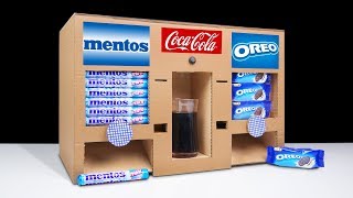 DIY How to Make Mentos OREO Vending Machine and Coca Cola Fountain Machine