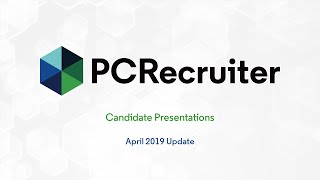 Candidate Presentations April 2019 Update