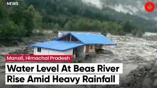 After Heavy Rains Through The Night, Water Level At Beas River Next To Manali, Himachal Pradesh Rise