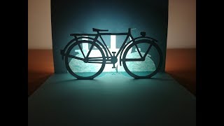 3d bicycle | Pop up card | origami | paper art | kirigami | 3d腳踏車