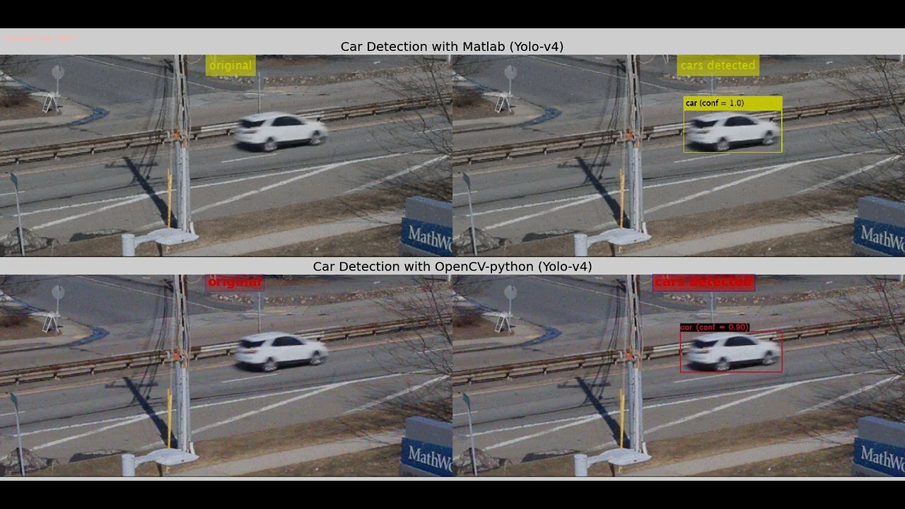Car Detection Yolo V4 Matlab Opencv Python Youtube