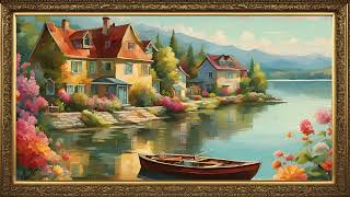 PAINTING SUMMER FREE BACKGROUND GOLD FRAME VINTAGE TV ART SCREENSAVER WALLPAPER 4KVINTAGE