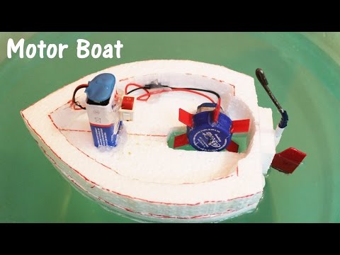 How to make an Electric Motor Boat using Thermocol and DC motor How to make an Electric Motor Boat using Thermocol and DC motor