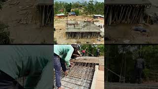 Construction of buspark building and retaining structures. Dingla, Bhojpur