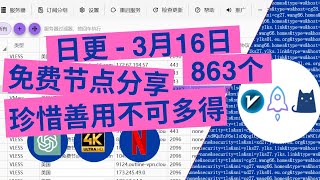 【2024年3月16日】日更 | 永久免费节点池分享 解锁chatgpt 奈飞流媒体4K 8K mac 苹果 windows 安卓 ios 小火箭 shadowsocks批量节点一键导入