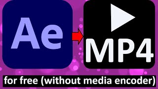 how to export in After Effects without Media Encoder