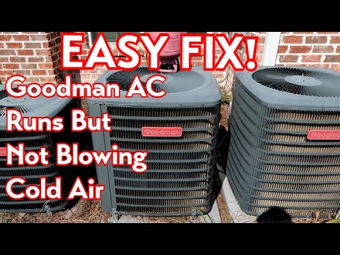 Goodman Air Conditioner Runs But Not Blowing Cold Air - YouTube