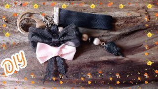 Easy and Cute KEYCHAIN Idea with Small Ribbon Bows and Beads / DIY Keychains / Ons DIY