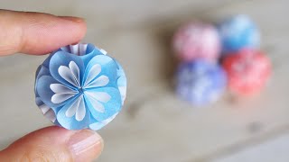 クラフトパンチで作る小花のくす玉の作り方 DIY How to Make Paper Flower Ball "Kusudama"