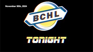 BCHL Tonight - November 30th, 2024