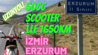 50cc Mondial revival Scooter İle 1650 Km. İzmir'den Erzurum'a Uzun YOL #mondialrevival #uzunyol