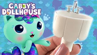 Crafting a Miniature MerCat's Bathroom! | GABBY'S DOLLHOUSE
